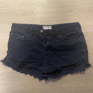 Free People Loving Good Vibrations Cutoffs - Navy - Size 27